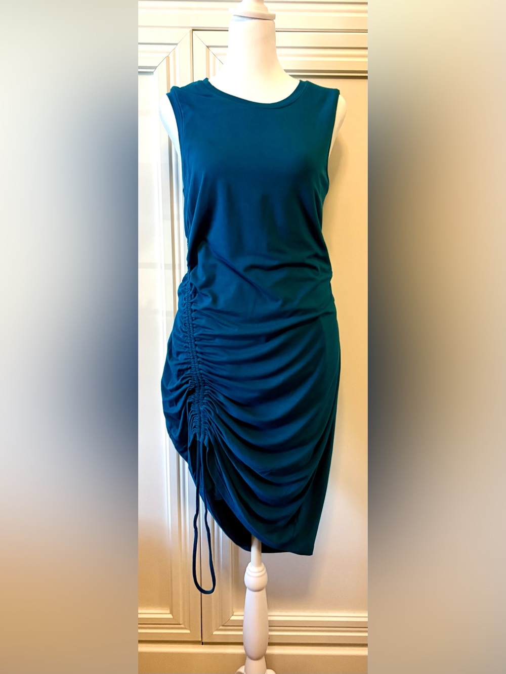 🔵 BEAUTIFUL ATHLETA GRENADA RUCHED SIDE TIE DRESS - MEDIUM TALL - BRAND NEW 🔵